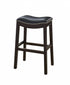 31" Black And Espresso Solid Wood Backless Bar Height Bar Chair