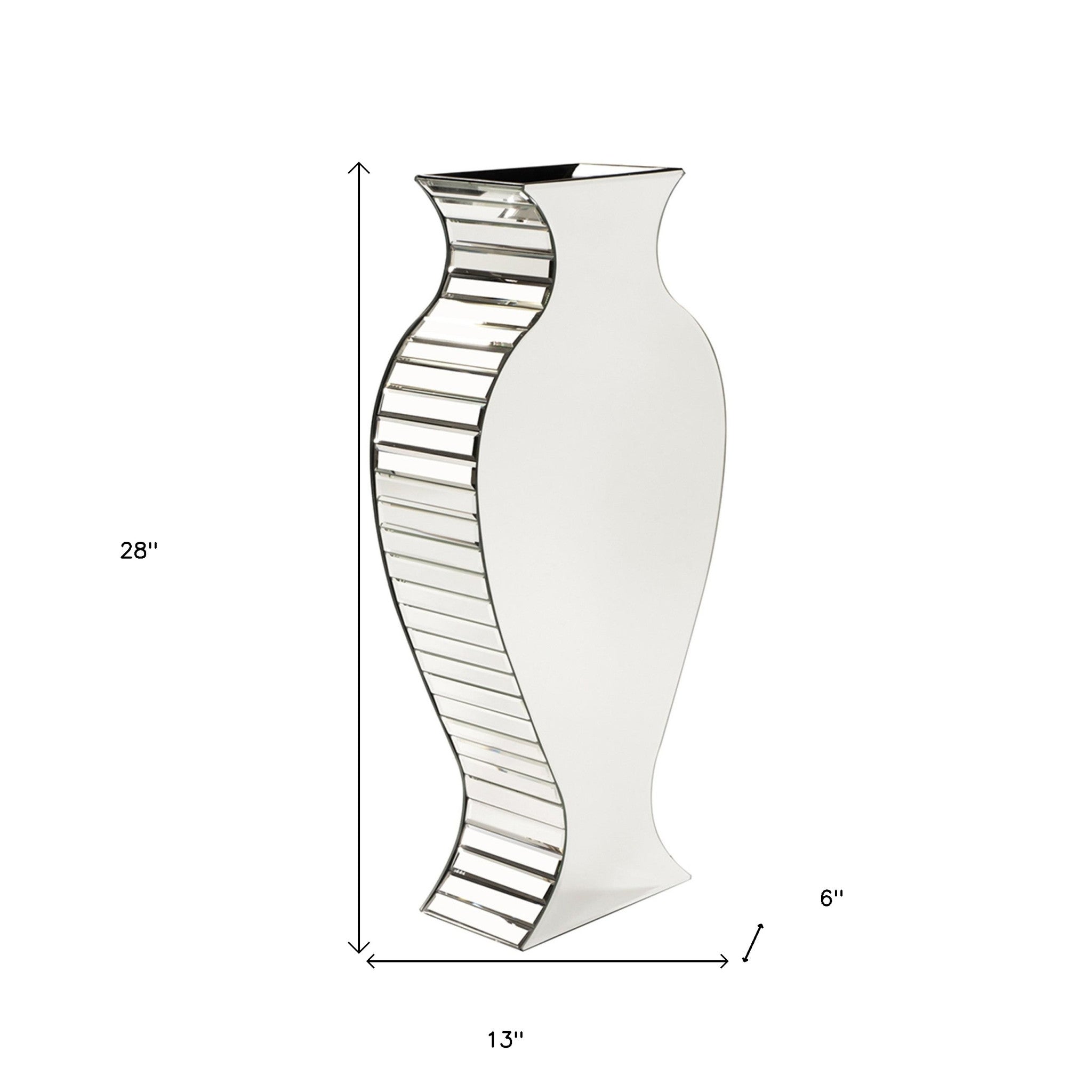 Curvy Art Deco Style Mirrored Vase