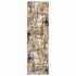 8' Ivory Gray Abstract Sectors Indoor Runner Rug