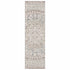 7' Ivory Grey Distressed Oversize Medallion Indoor Runner Rug