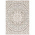 7' Ivory Grey Distressed Oversize Medallion Indoor Runner Rug