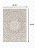 7' Ivory Grey Distressed Oversize Medallion Indoor Runner Rug