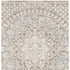 7' Ivory Grey Distressed Oversize Medallion Indoor Runner Rug