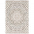 7' Ivory Grey Distressed Oversize Medallion Indoor Runner Rug