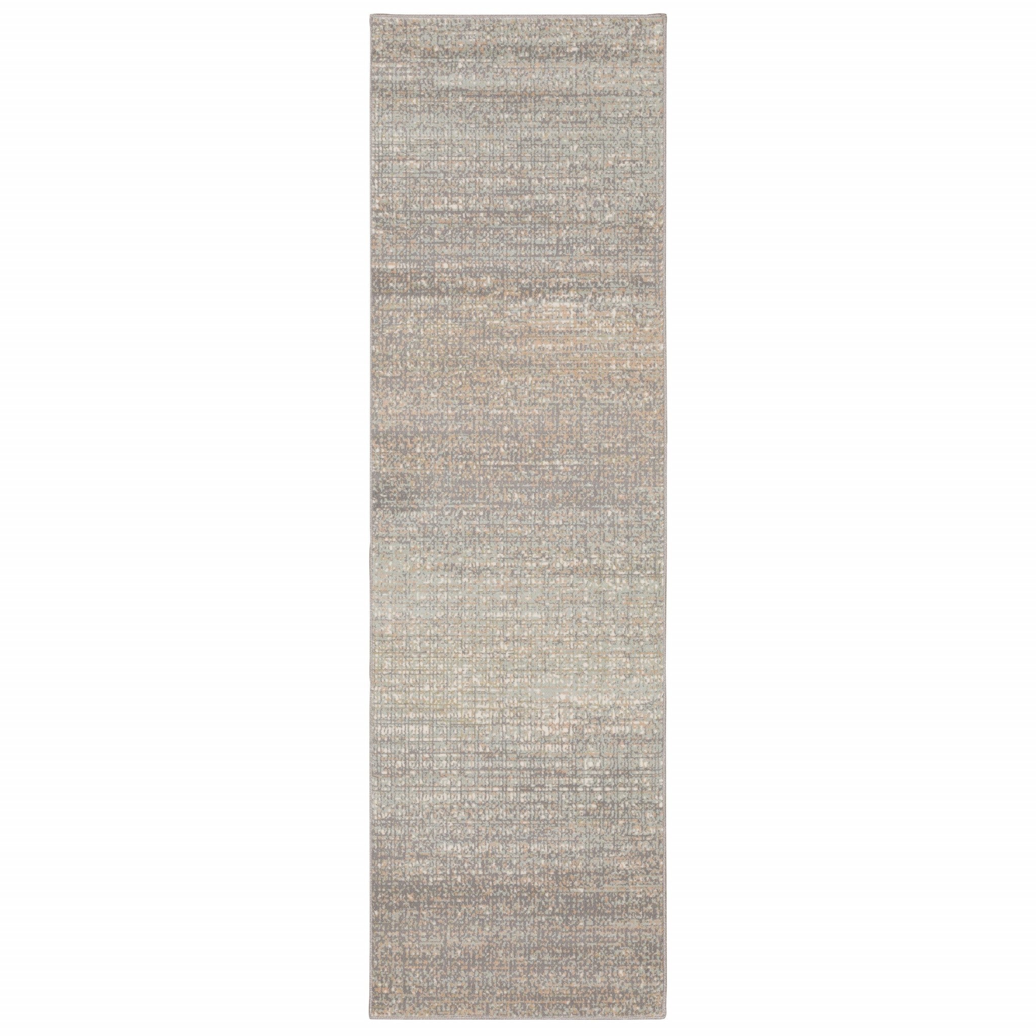 7' Gray Green Abstract Confetti Indoor Runner Rug