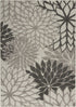 2' X 6' Gray Floral Indoor Outdoor Area Rug