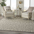 4' X 6' Gray And Ivory Floral Indoor Outdoor Area Rug