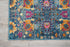 4' Blue And Orange Round Floral Power Loom Area Rug