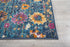 4' Blue And Orange Round Floral Power Loom Area Rug