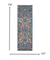 6' Blue And Orange Floral Power Loom Runner Rug