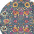 6' Blue And Orange Floral Power Loom Runner Rug