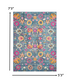 4' Blue And Orange Round Floral Power Loom Area Rug