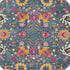 4' Blue And Orange Round Floral Power Loom Area Rug