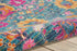 6' Blue And Orange Floral Power Loom Runner Rug