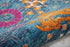 6' Blue And Orange Floral Power Loom Runner Rug