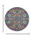 4' Blue And Orange Round Floral Power Loom Area Rug