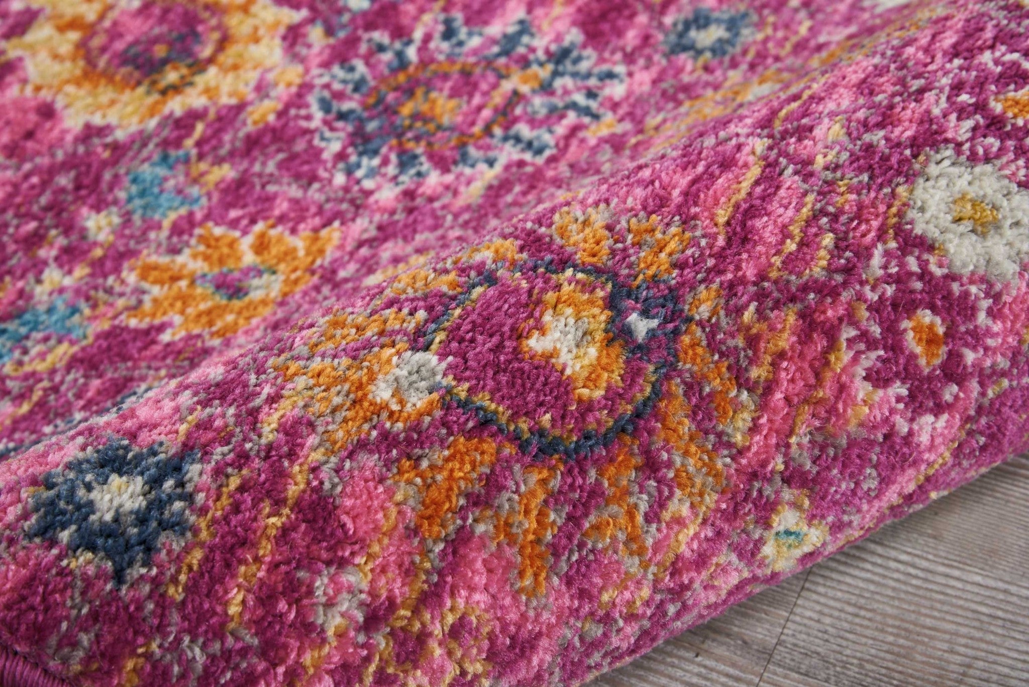 4' X 6' Fuchsia Floral Power Loom Area Rug