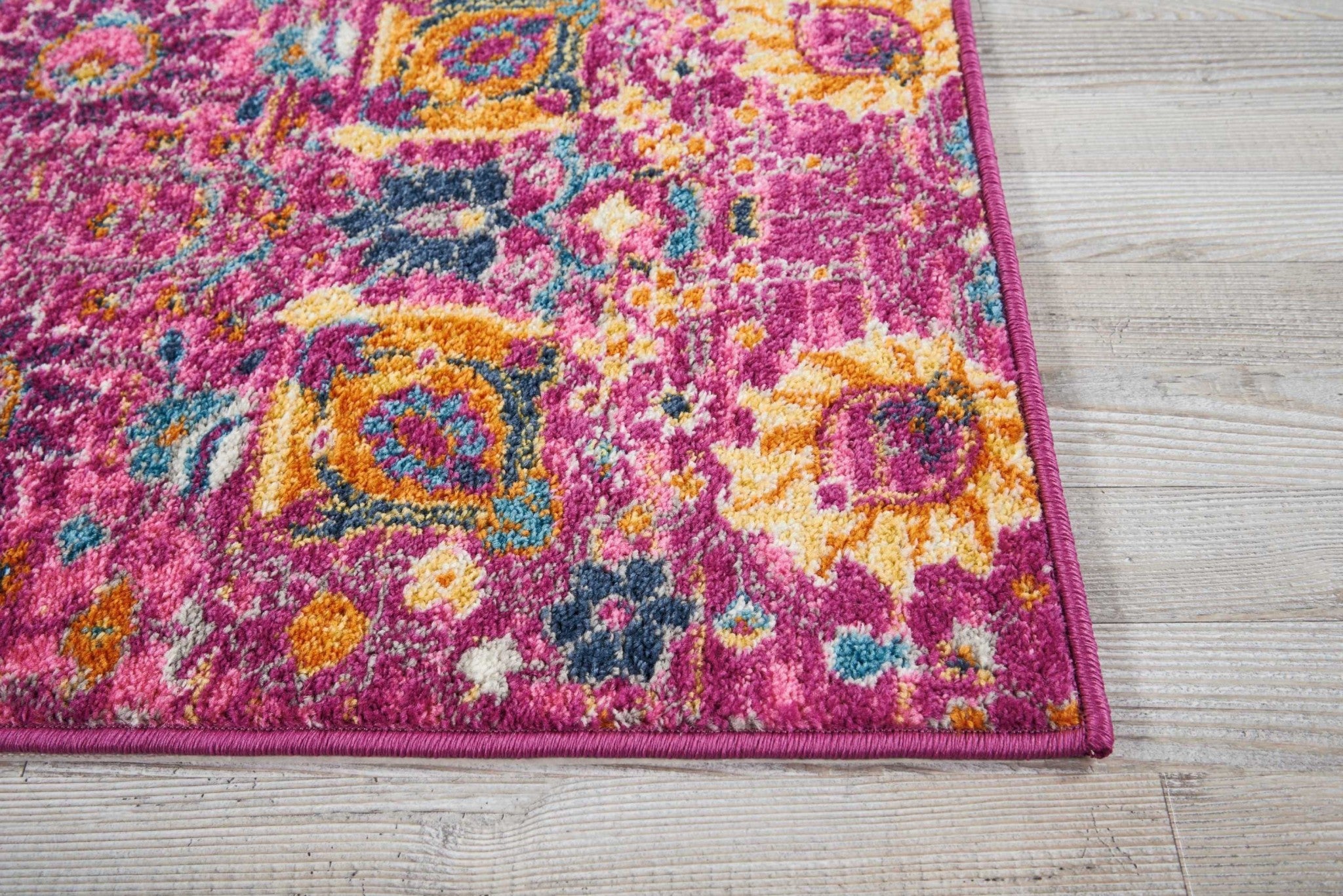 4' X 6' Fuchsia Floral Power Loom Area Rug