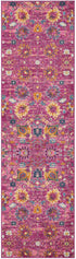 6' Fuchsia Floral Power Loom Runner Rug