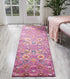 6' Fuchsia Floral Power Loom Runner Rug