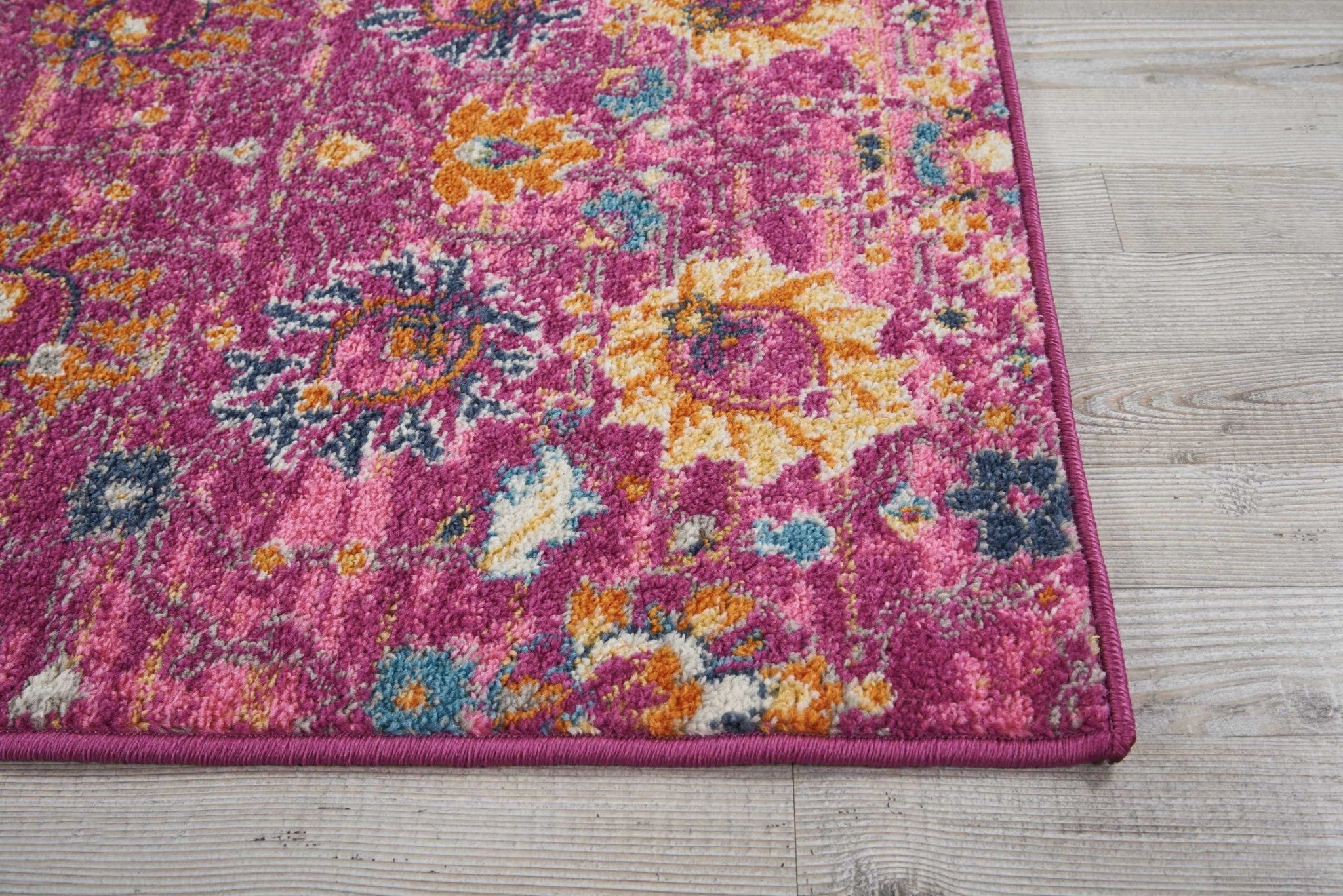 4' X 6' Fuchsia Floral Power Loom Area Rug