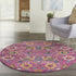 4' X 6' Fuchsia Floral Power Loom Area Rug