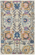 7' X 10' Orange And Ivory Floral Power Loom Area Rug