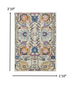 7' X 10' Orange And Ivory Floral Power Loom Area Rug