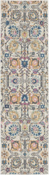 7' X 10' Orange And Ivory Floral Power Loom Area Rug