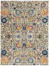 4' X 6' Orange And Ivory Floral Power Loom Area Rug