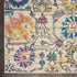 7' X 10' Orange And Ivory Floral Power Loom Area Rug