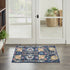 2' X 3' Navy Blue Floral Power Loom Area Rug