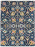 4' X 6' Navy Blue Floral Power Loom Area Rug