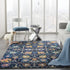 2' X 3' Navy Blue Floral Power Loom Area Rug