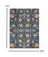 2' X 3' Navy Blue Floral Power Loom Area Rug