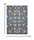 2' X 3' Navy Blue Floral Power Loom Area Rug