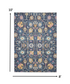 2' X 3' Navy Blue Floral Power Loom Area Rug