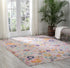 2' X 3' Silver Floral Power Loom Area Rug