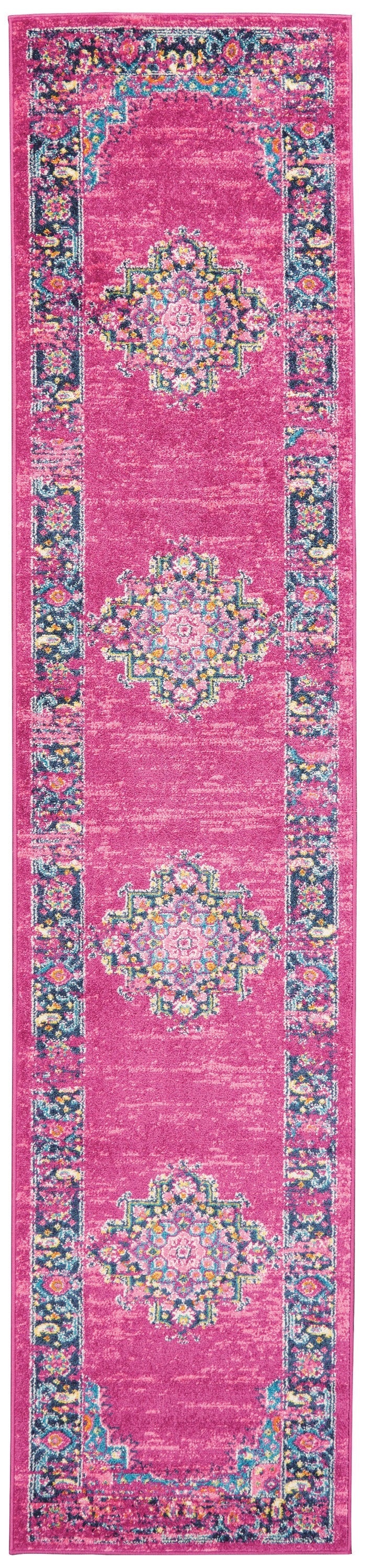 10' Fuchsia Power Loom Runner Rug