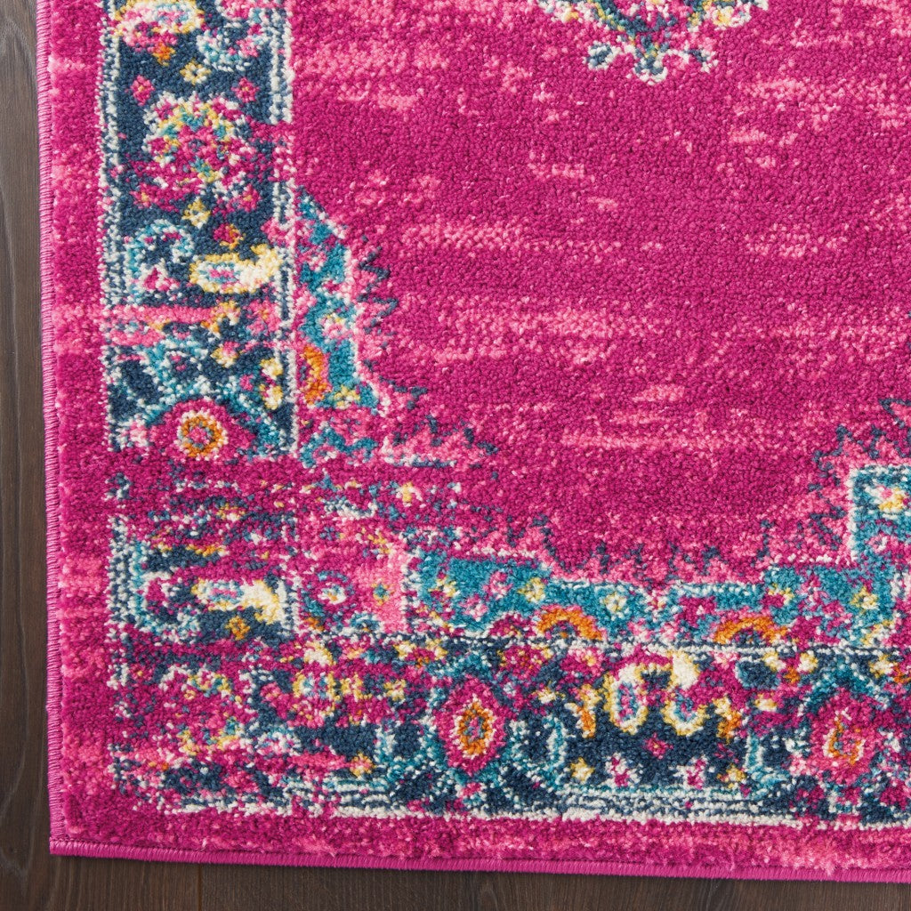 10' Fuchsia Power Loom Runner Rug