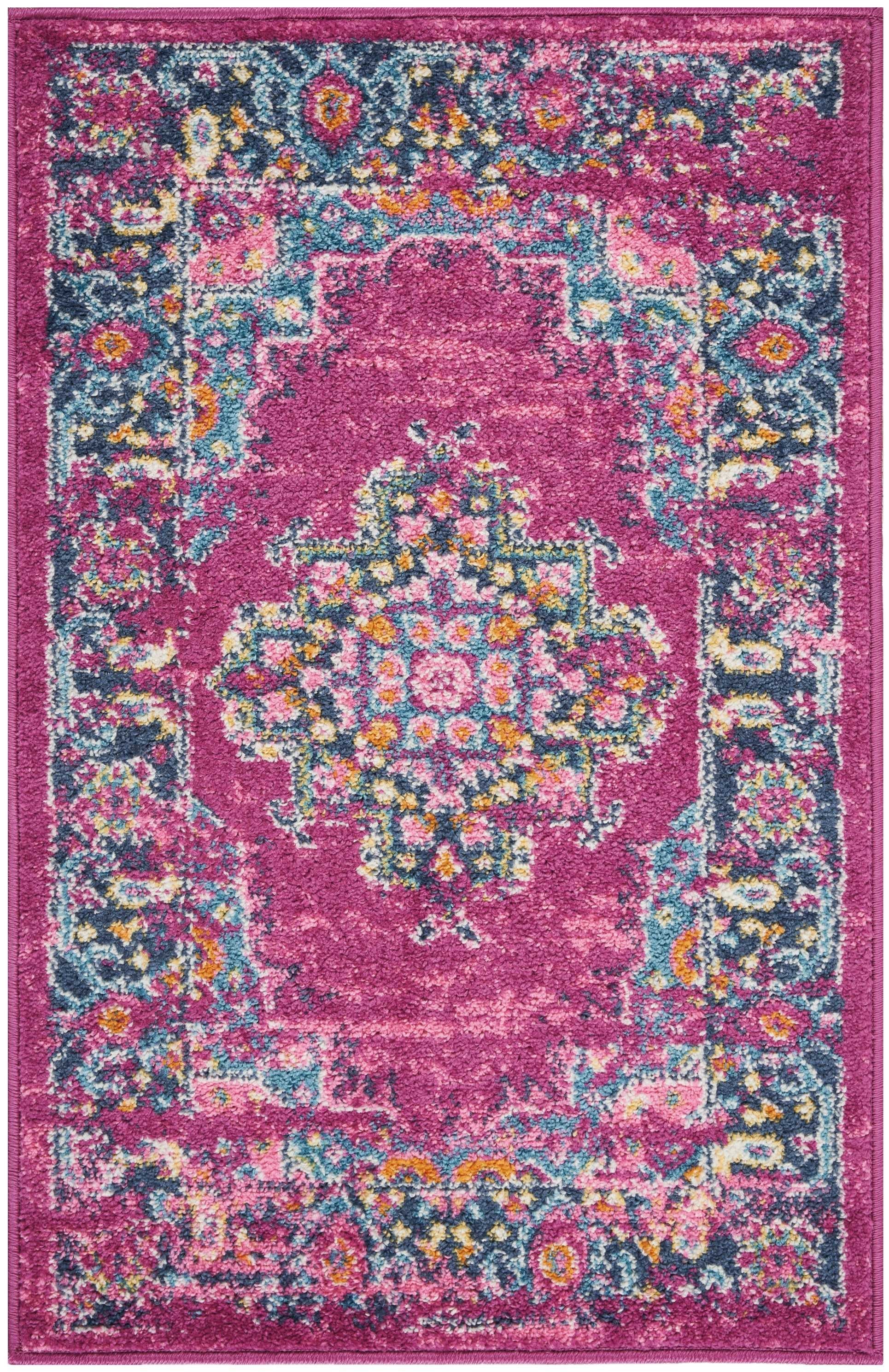 10' Fuchsia Power Loom Runner Rug