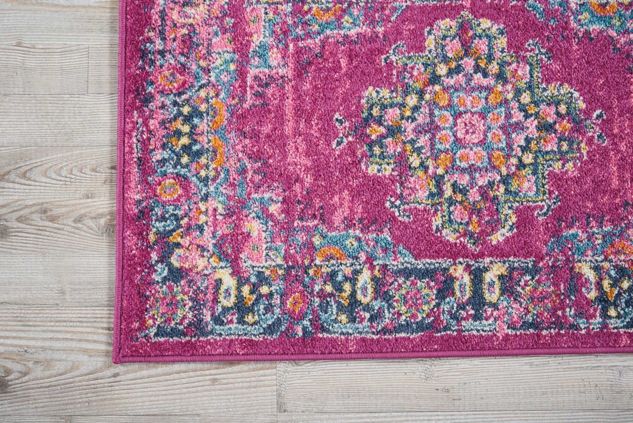 10' Fuchsia Power Loom Runner Rug