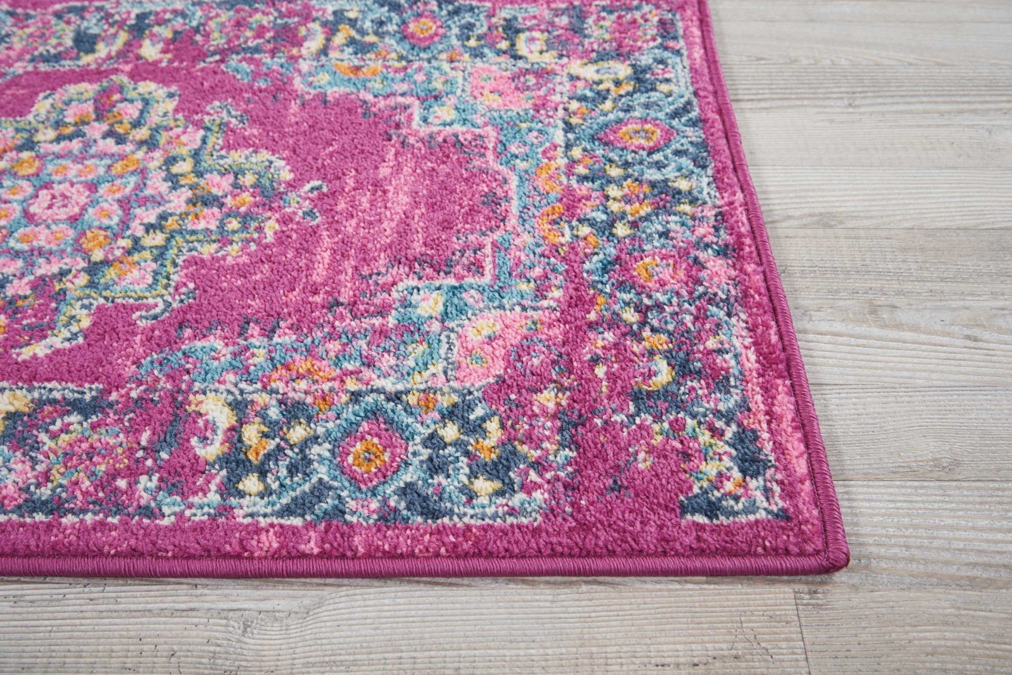 10' Fuchsia Power Loom Runner Rug