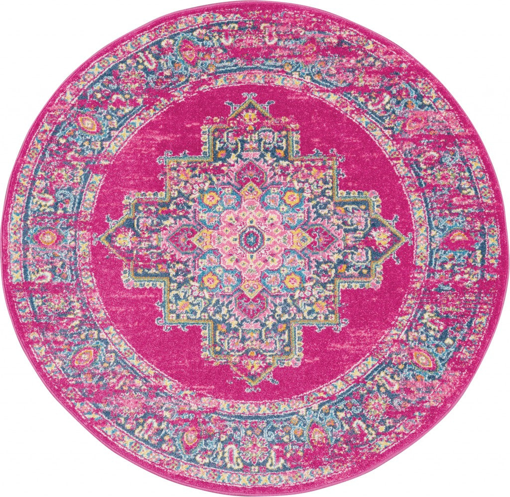 10' Fuchsia Power Loom Runner Rug