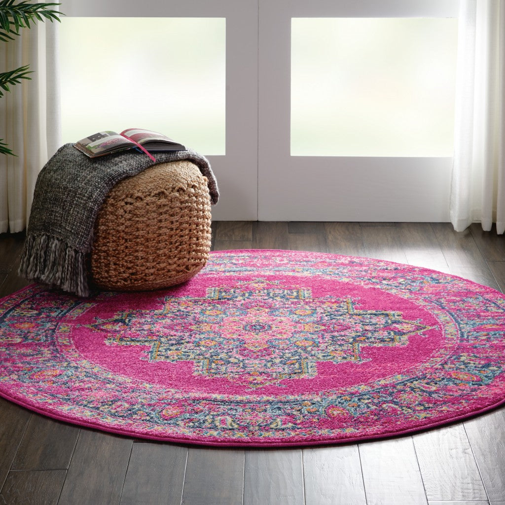 10' Fuchsia Power Loom Runner Rug