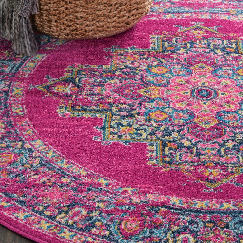 10' Fuchsia Power Loom Runner Rug