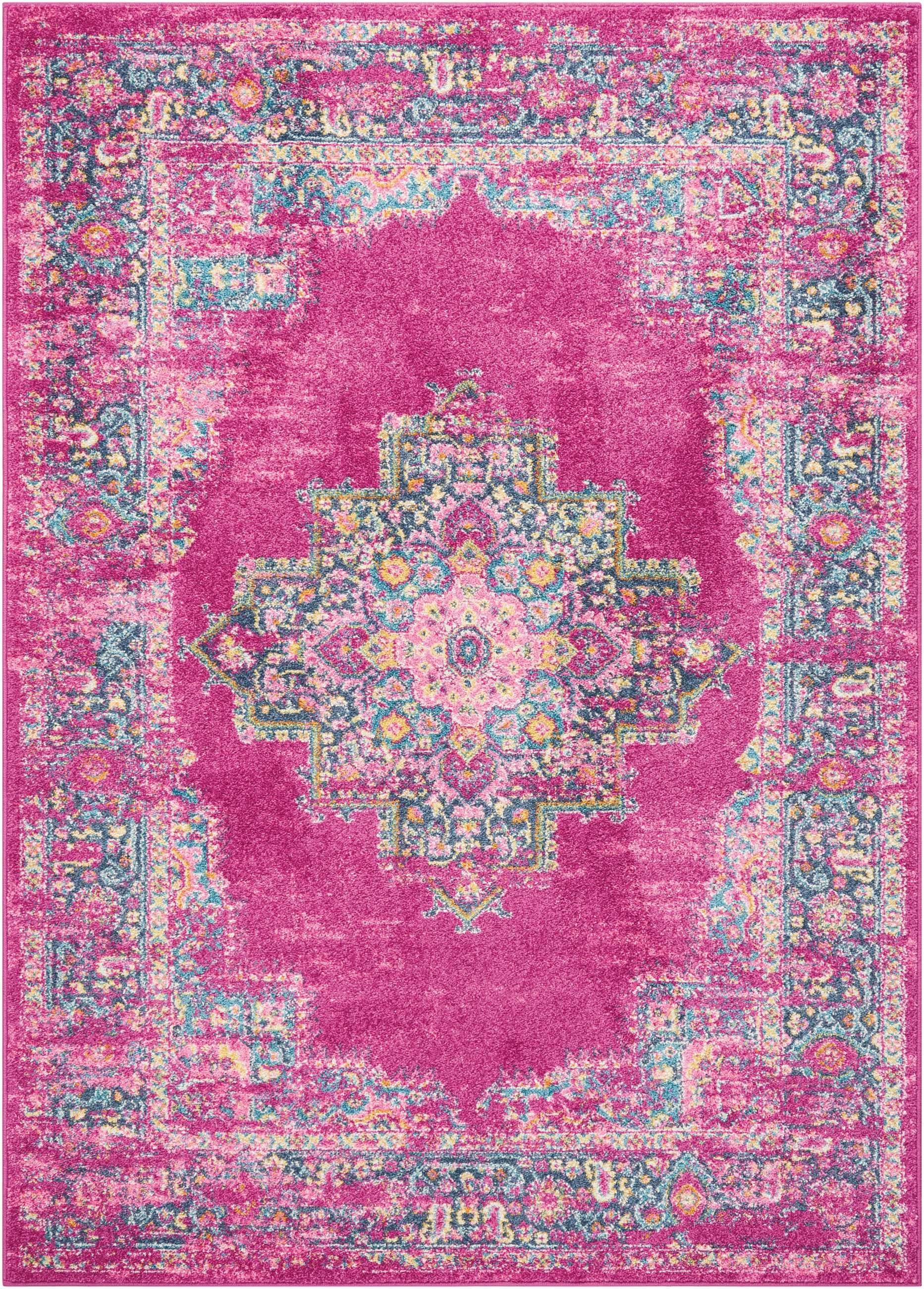 10' Fuchsia Power Loom Runner Rug