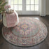 4' Gray Round Power Loom Area Rug