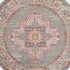 4' Gray Round Power Loom Area Rug