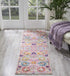 2' X 3' Silver Floral Power Loom Area Rug